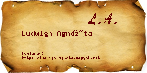 Ludwigh Agnéta névjegykártya